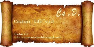 Csuhai Dávid névjegykártya